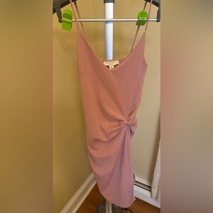 Dusty Pink Asymmetrical Wrap Mini Dress Small NWT